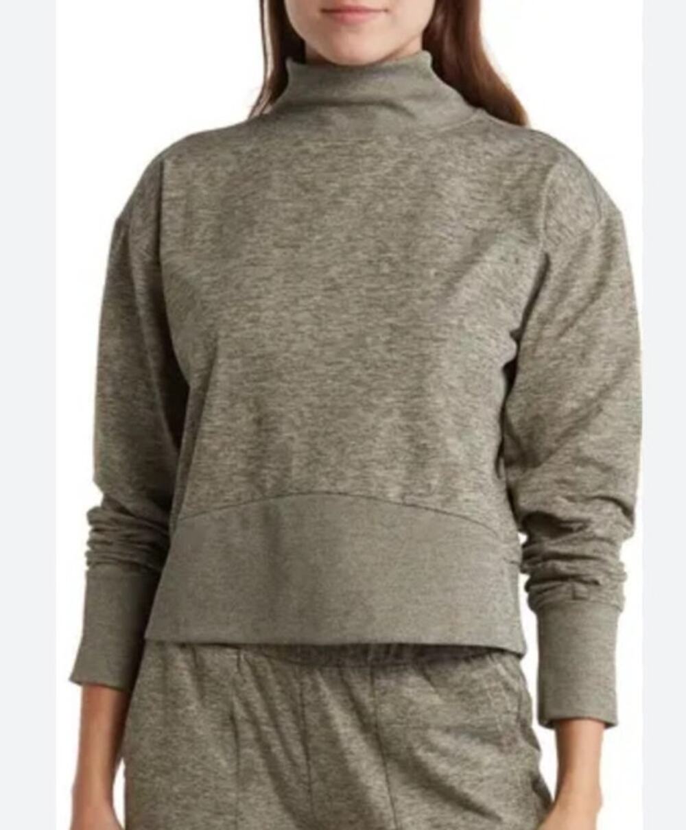 Zella Heathered Cropped Sweatshirt Small